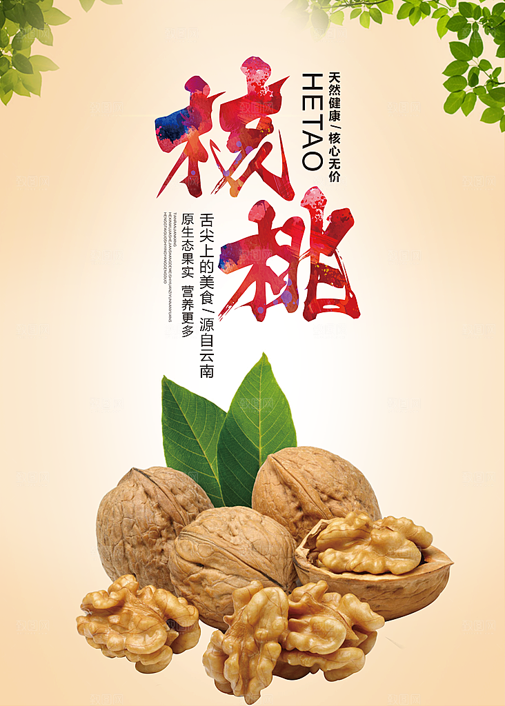 核桃宣传海报设计素材