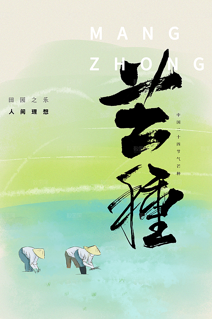 芒种节气传统活动海报