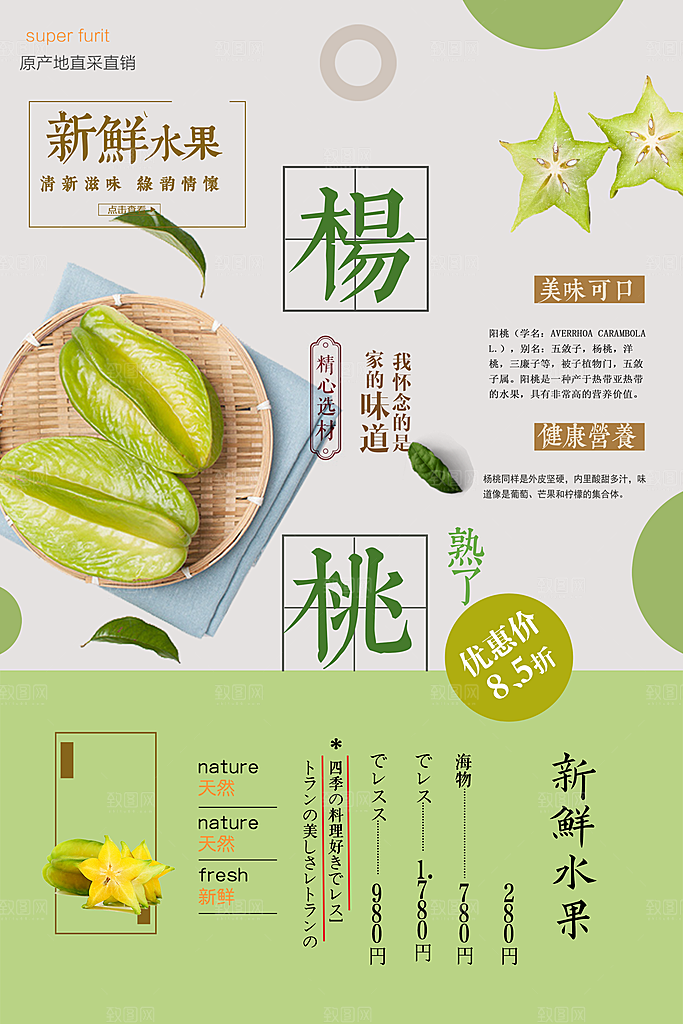 杨桃宣传海报展板设计素材