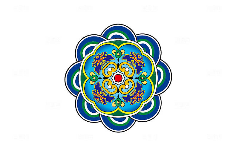 精致藏式花纹图案