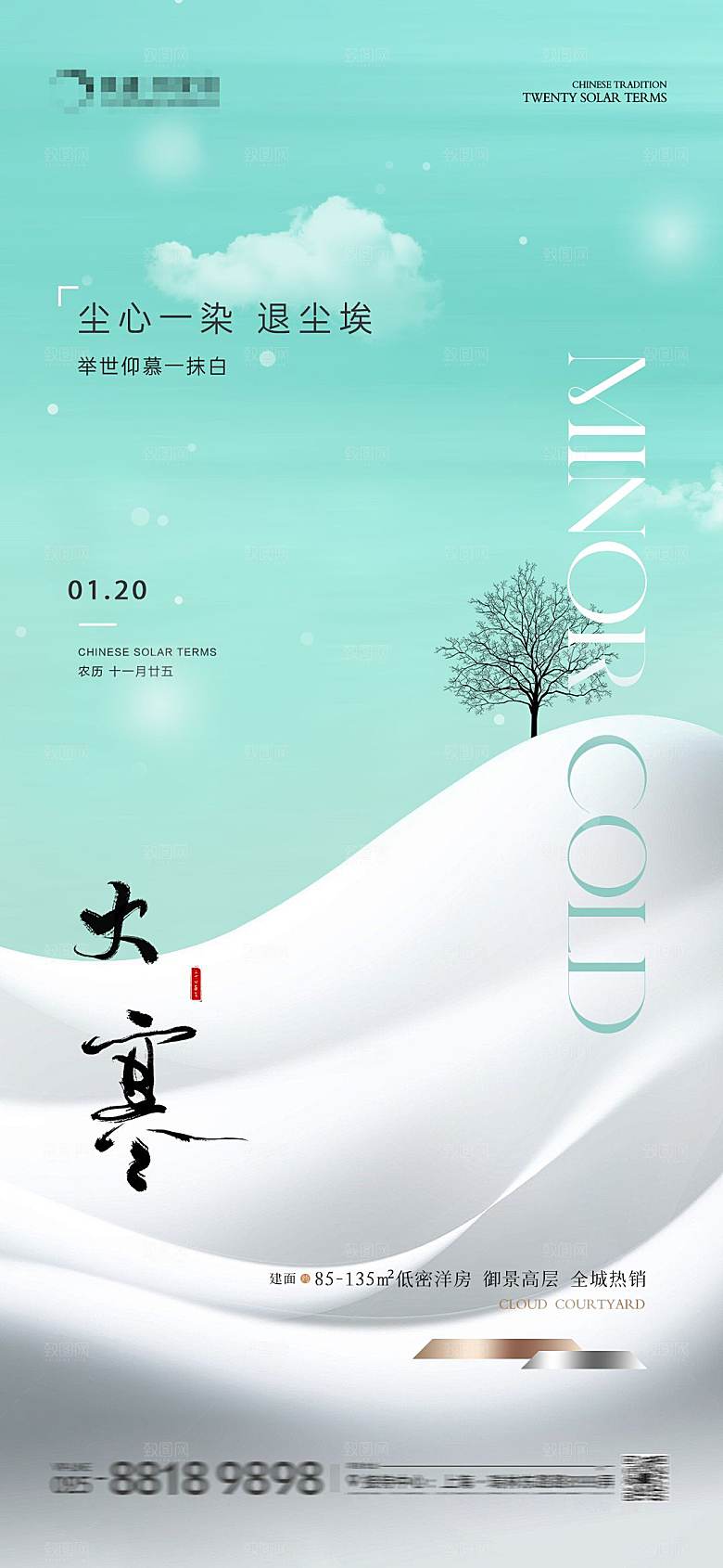 传统节气大寒海报模板