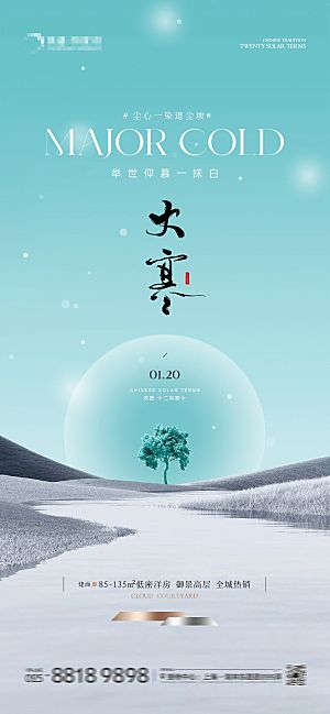 传统节气大寒海报模板