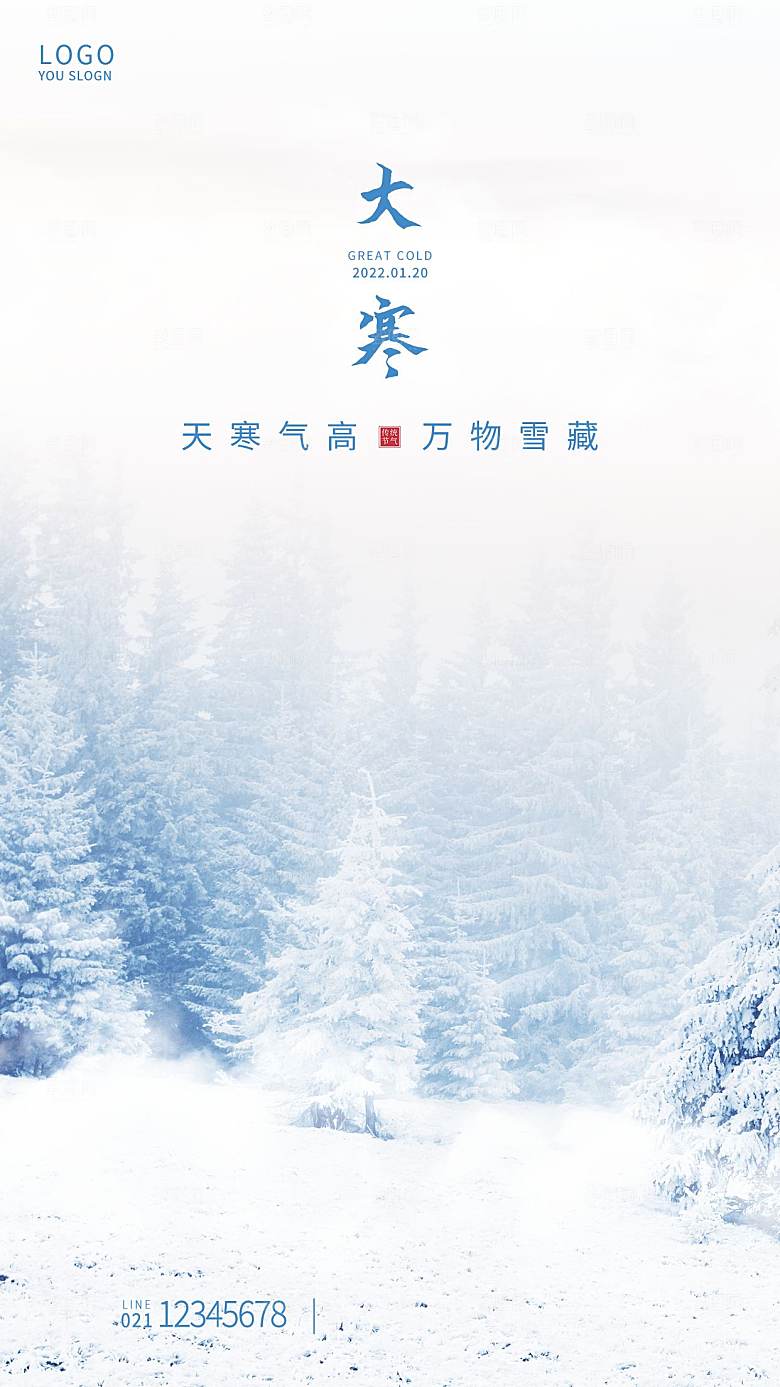 传统节气大寒海报模板