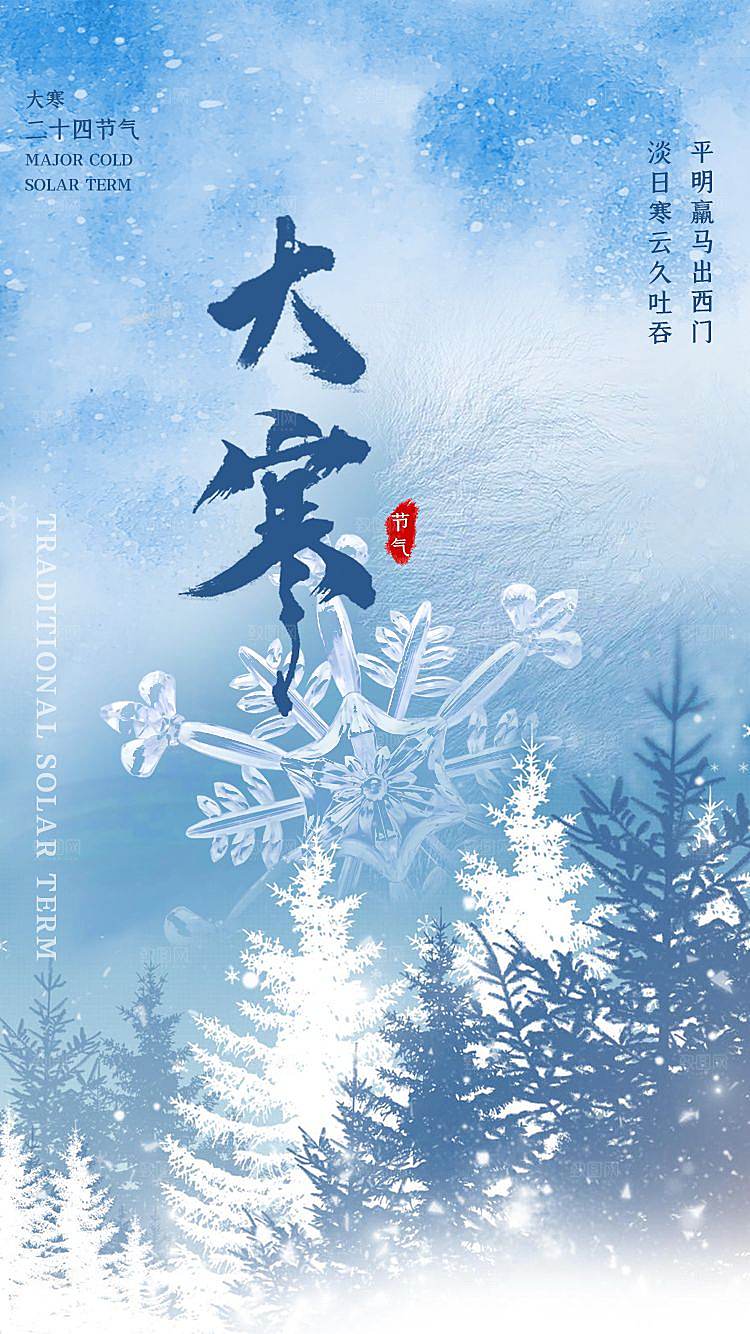 传统节气大寒海报模板