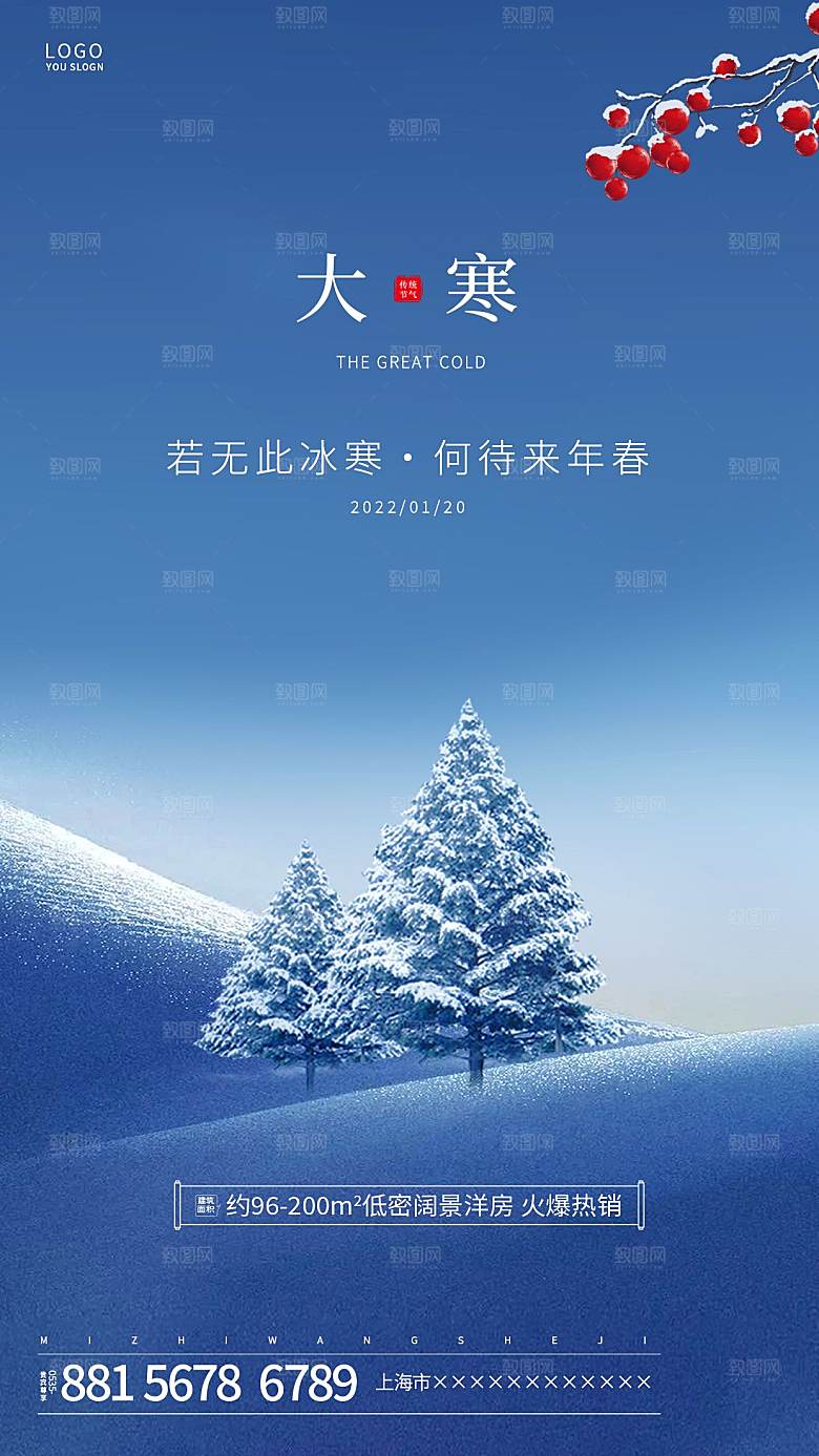 传统节气大寒海报模板