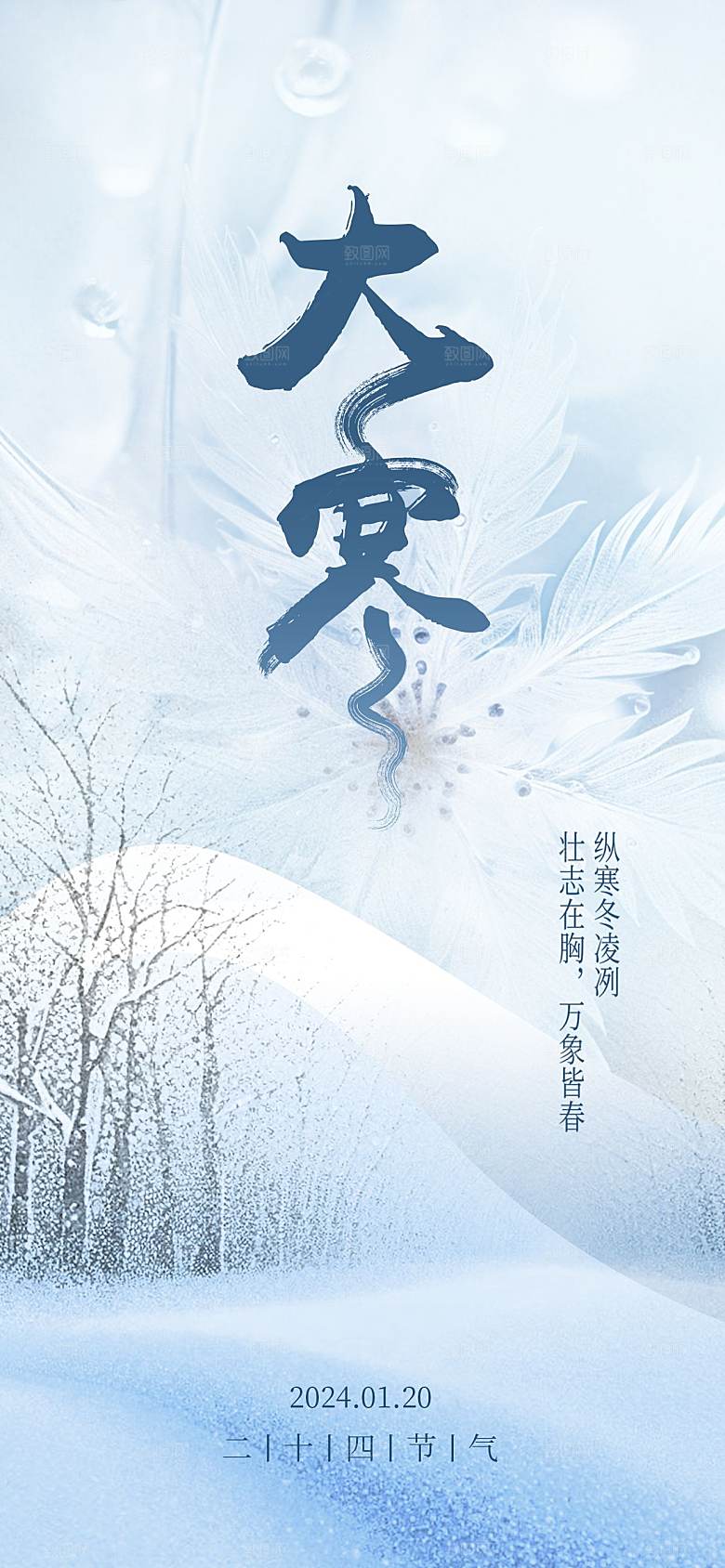 传统节气大寒海报模板