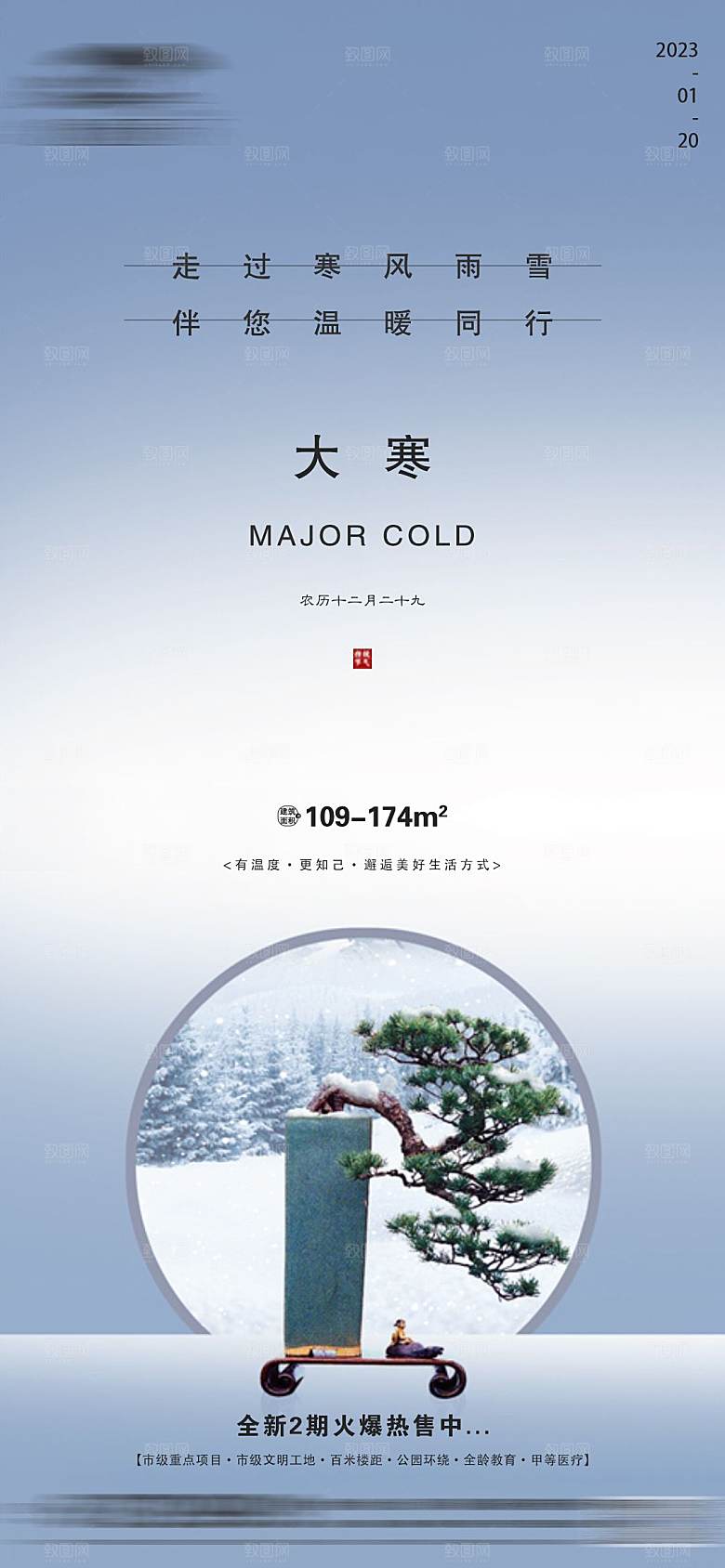 传统节气大寒海报模板