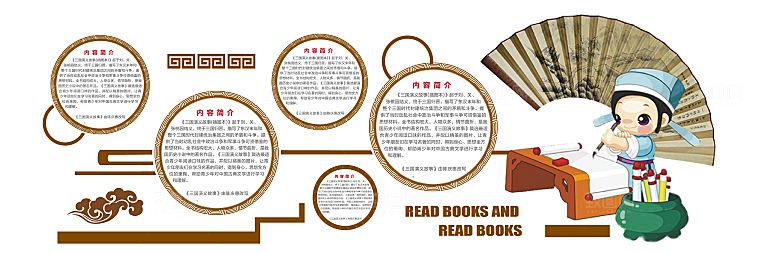 卡通可爱学校校园文化墙模版