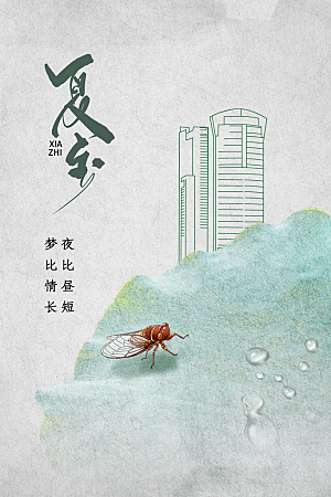 夏至节气传统活动宣传海报