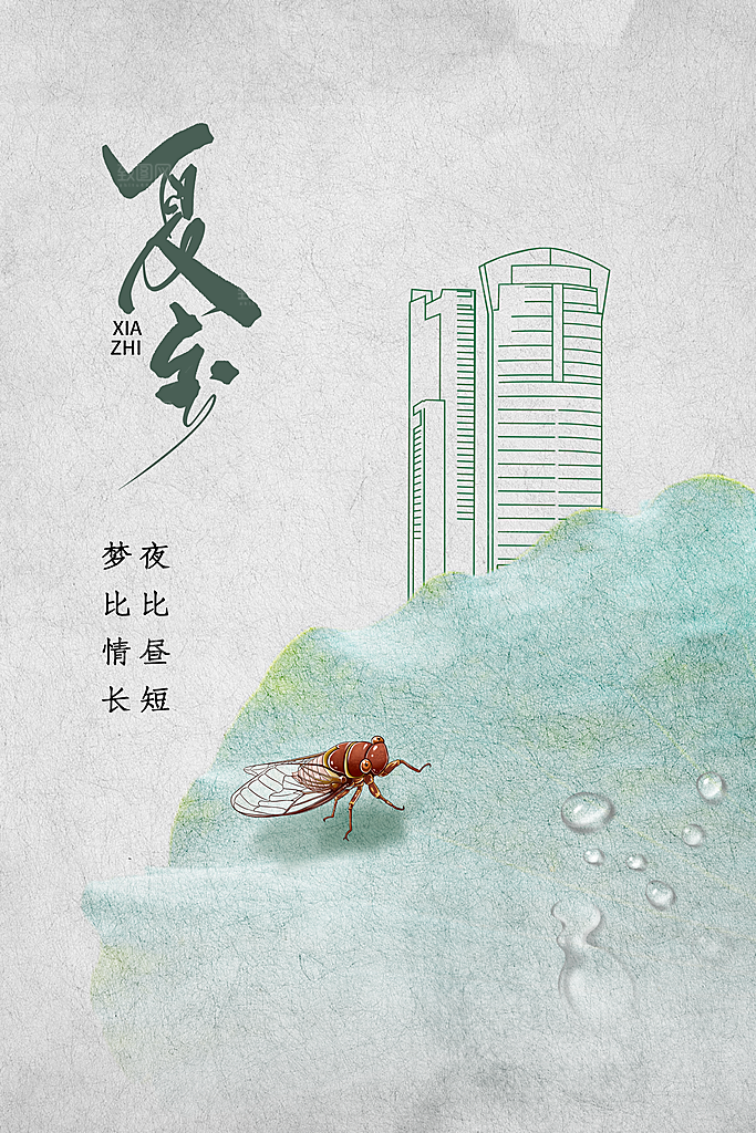 夏至节气传统活动宣传海报