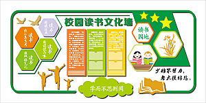 卡通可爱学校校园文化墙模版
