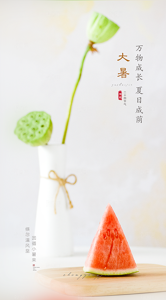 大暑节气清新海报