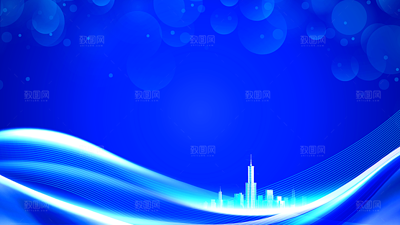蓝色科技会议主视觉海报展板背景