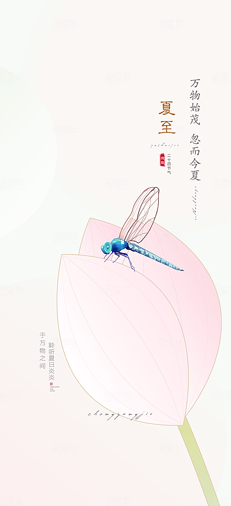 传统节气夏至海报模板