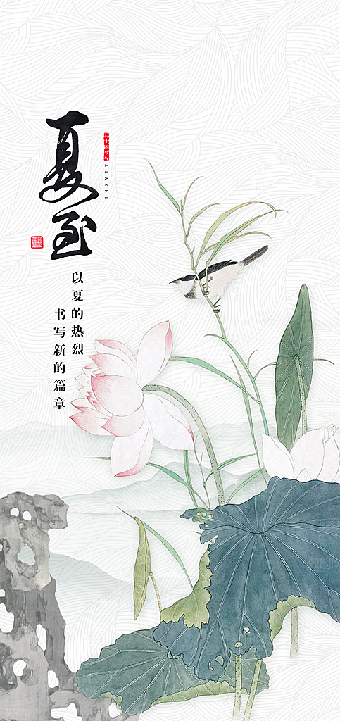传统节气夏至海报模板