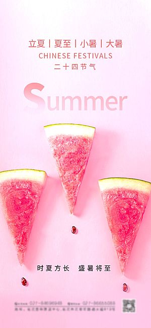 传统节气夏至海报模板