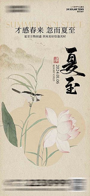 传统节气夏至海报模板
