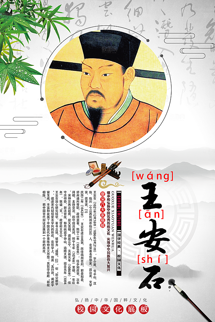 中国传统校园文化展板模版