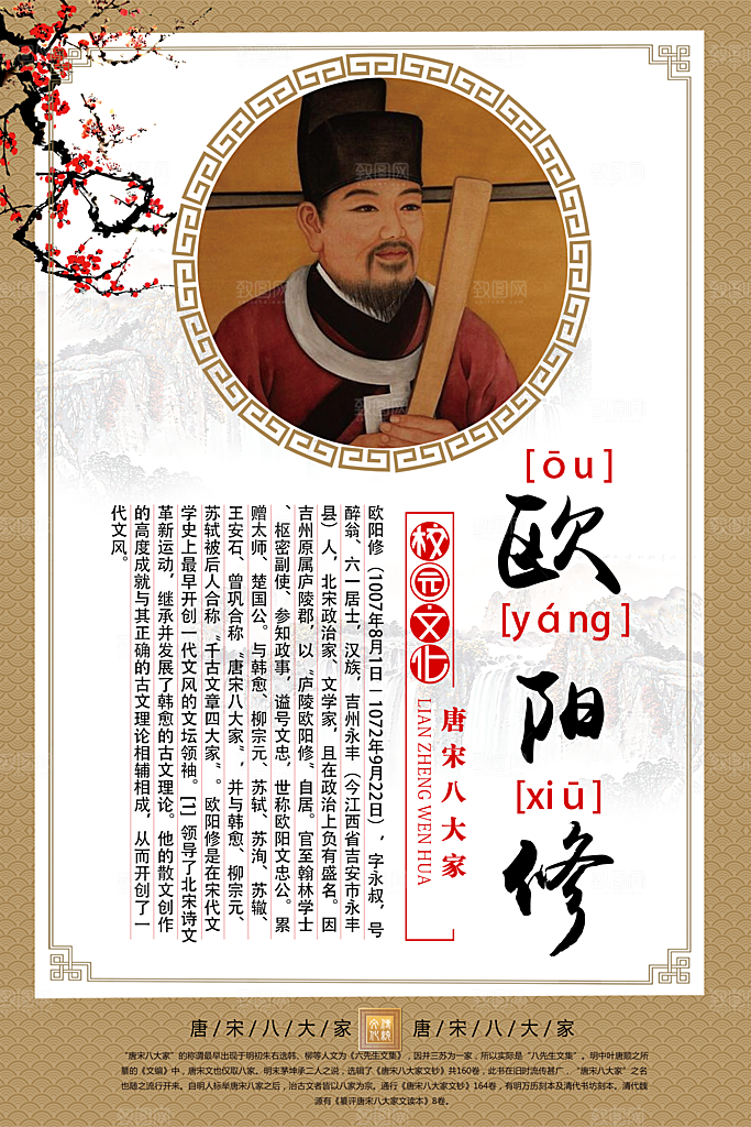 中国传统校园文化展板模版