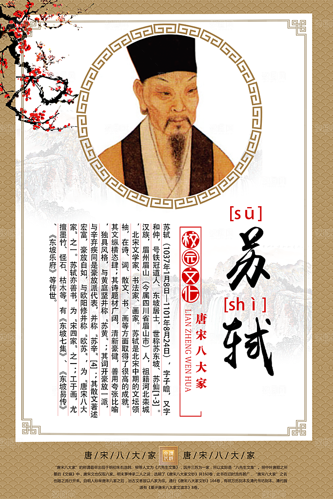 中国传统校园文化展板模版