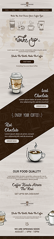 咖啡菜单价目表折页宣传单VI平面素材