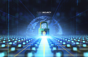 未来科技互联网信息网络安全保护盾牌海报
