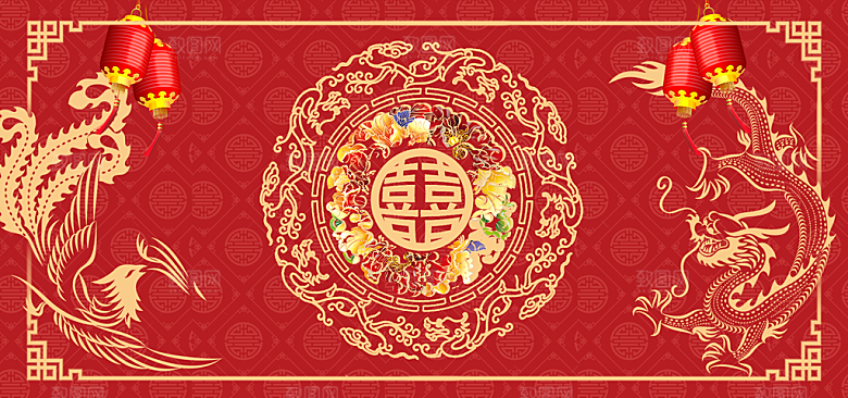 红色婚礼设计素材