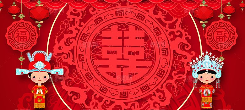 红色婚礼背景宣传素材