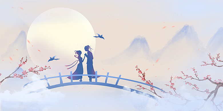 七夕海报背景设计素材