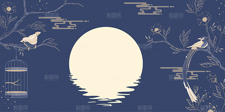 七夕海报背景设计