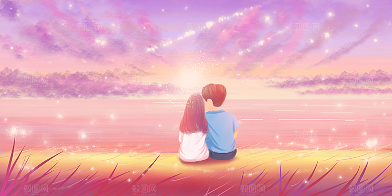 七夕海报背景设计素材