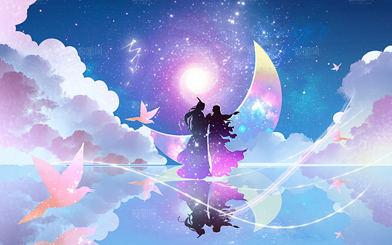 七夕海报背景设计素材