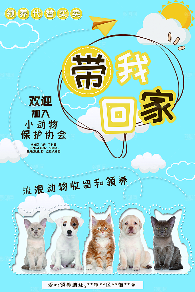 宠物领养宣传海报设计素材