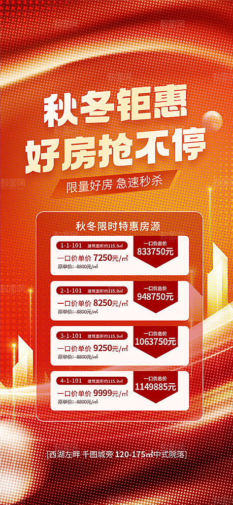 地产特惠宣传热卖特价促销热销海报
