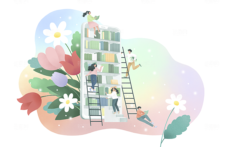 读书日书本教育海报图书馆插图插画