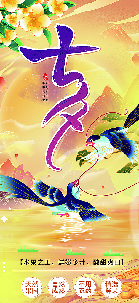 甜蜜七夕节情人节爱情活动海报