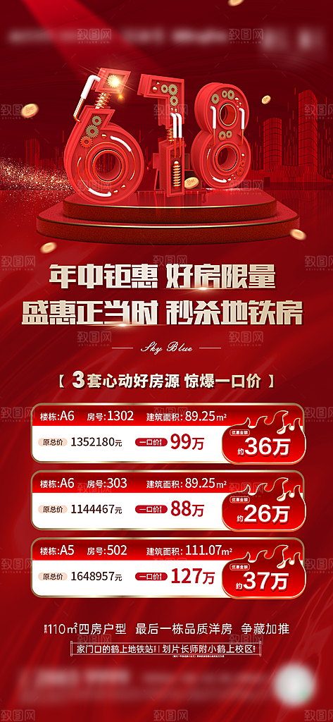 地产特惠热卖热销特价火爆宣传海报