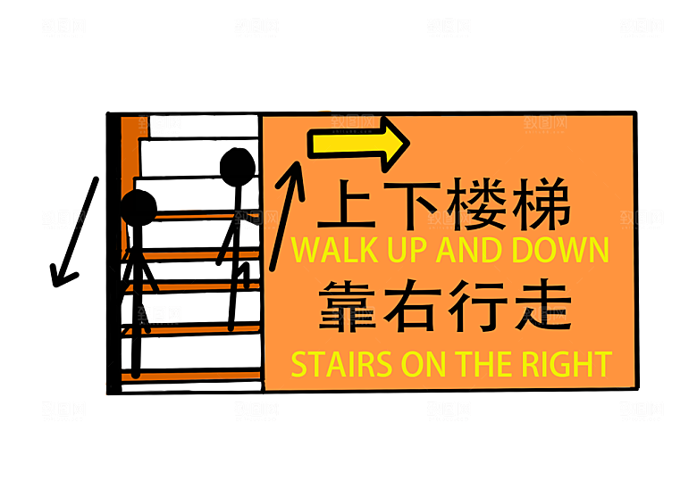 上下楼梯靠右行走