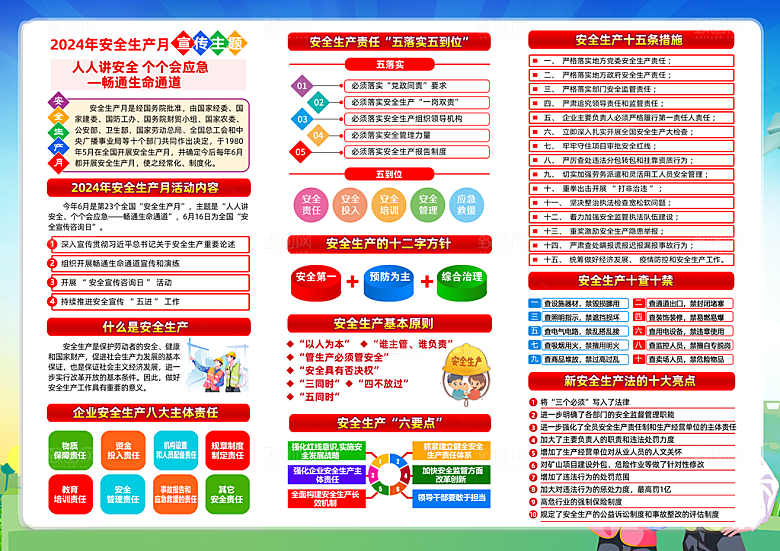 2024年安全生产月展板主KV背景宣传栏展架