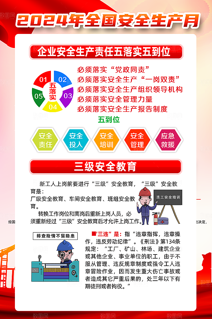 2024年安全生产月展板主KV背景宣传栏展架