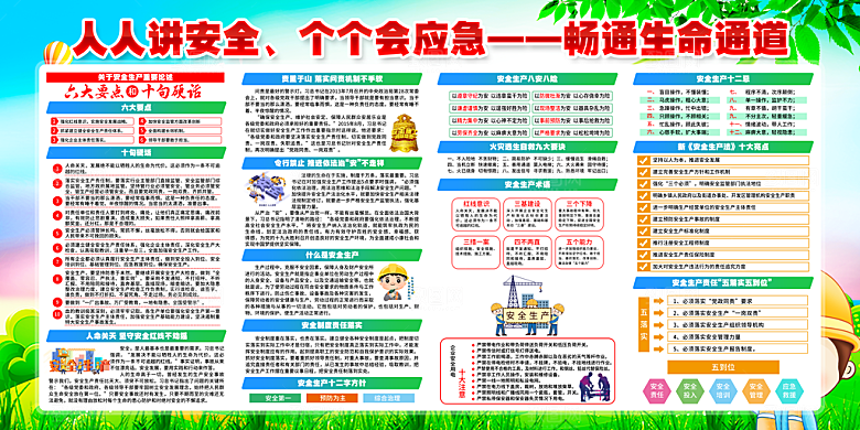 2024年安全生产月展板主KV背景宣传栏展架