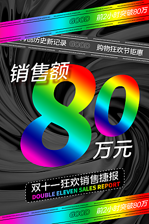 淘宝电商双11战报活动促销海报