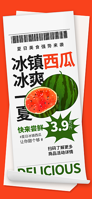 夏季西瓜水果海报