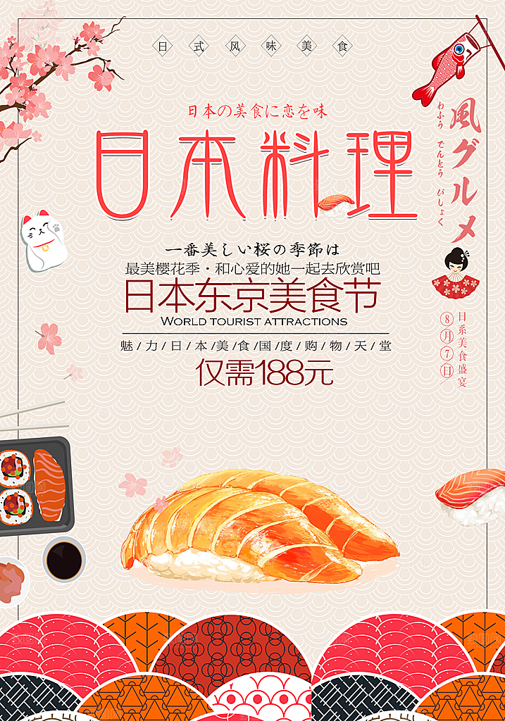 日本寿司料理宣传海报设计素材