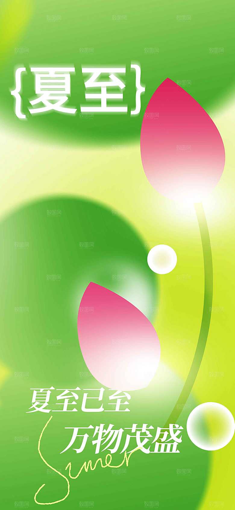 夏至节气传统活动海报