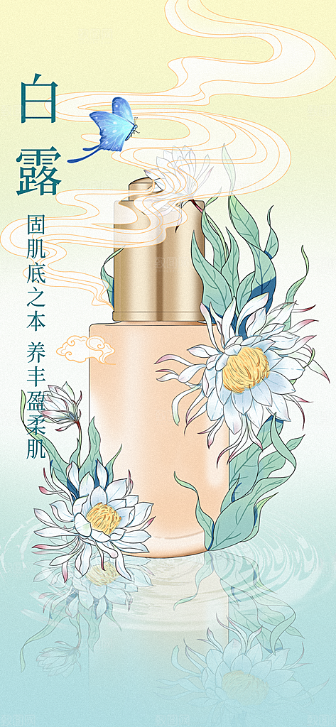 传统节气白露海报模版素材