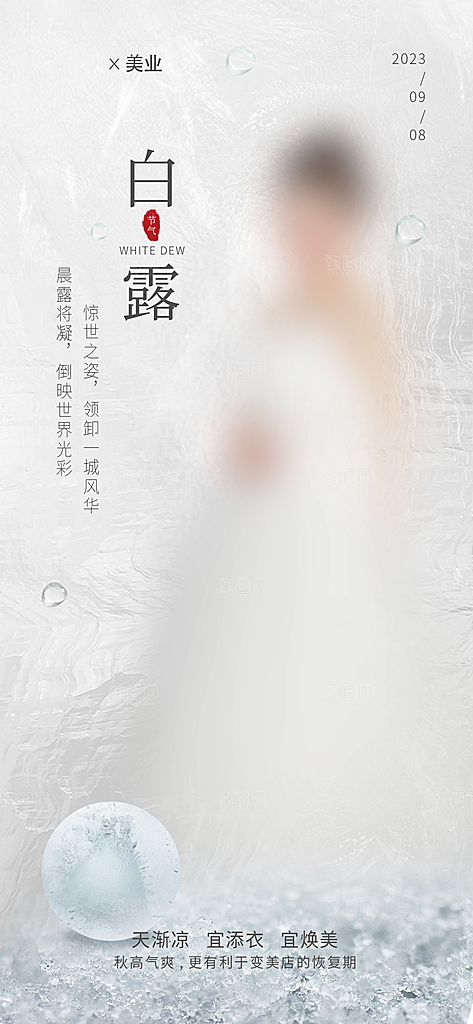 白露节气简约大气海报
