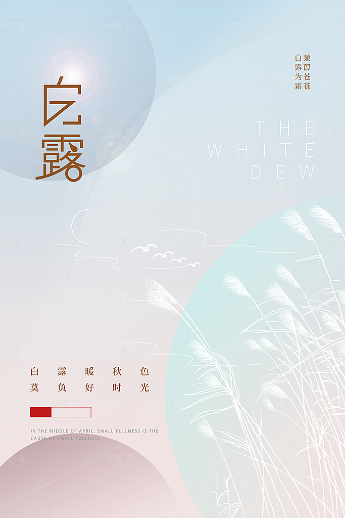 白露节气简约大气海报
