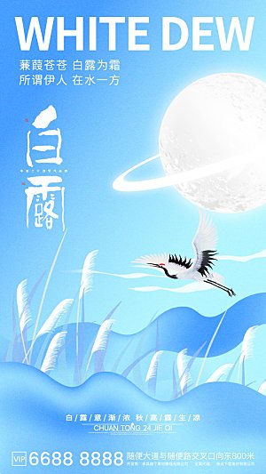 传统节气白露海报模版素材