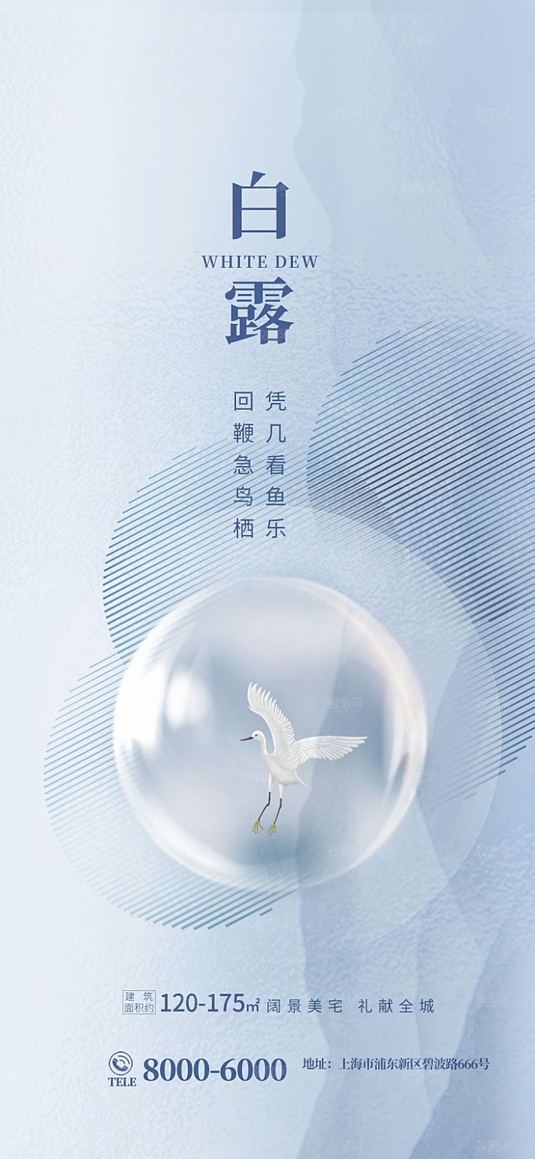 传统节气白露海报模版素材